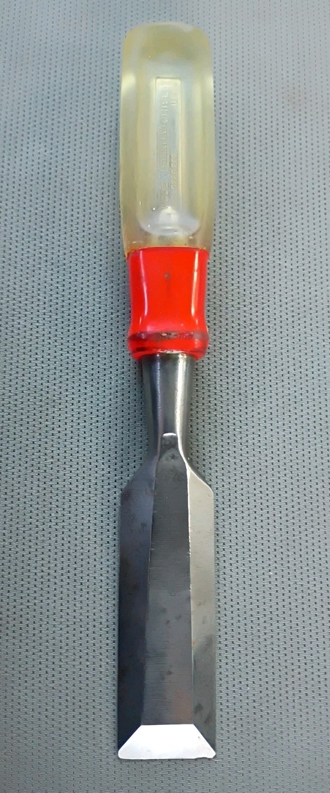 Vintage Stanley Wood Chisel 1″ Rare Clear Flat Plastic Handle Made in USA