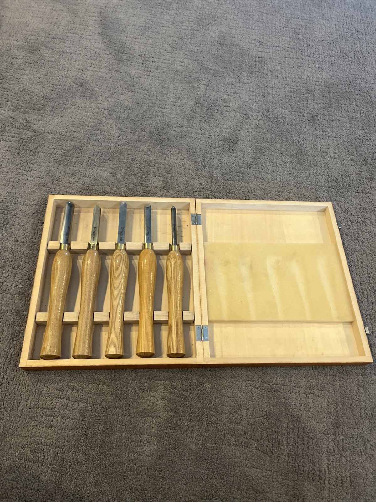 Grizzly Large Chisel Set (6) In Box Wood Carving Deluxe Strong Blade HSS wood