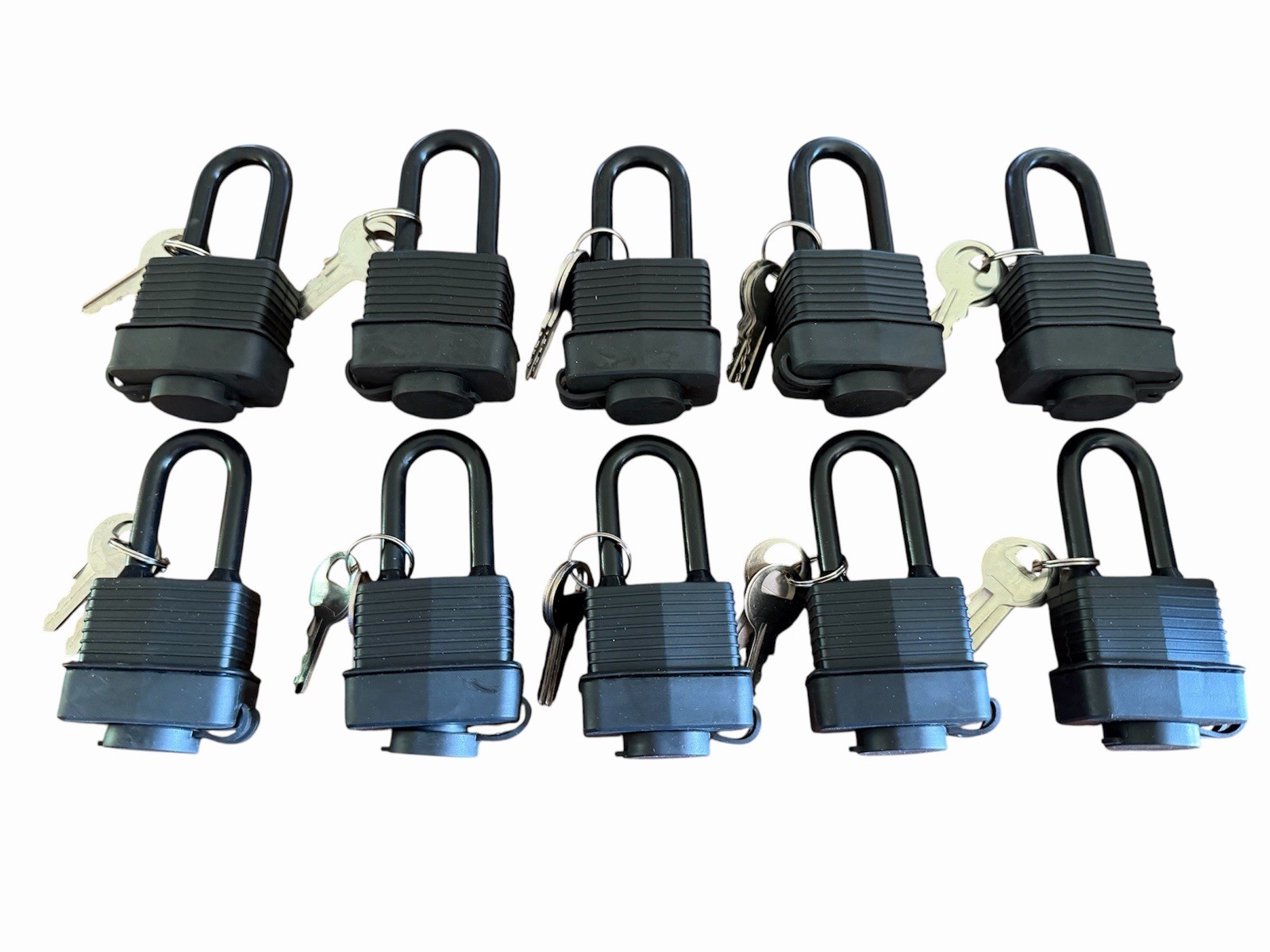 SafiSwords Waterproof Padlock Keyed Alike Heavy Duty, 10-Pack for Outdoor Use