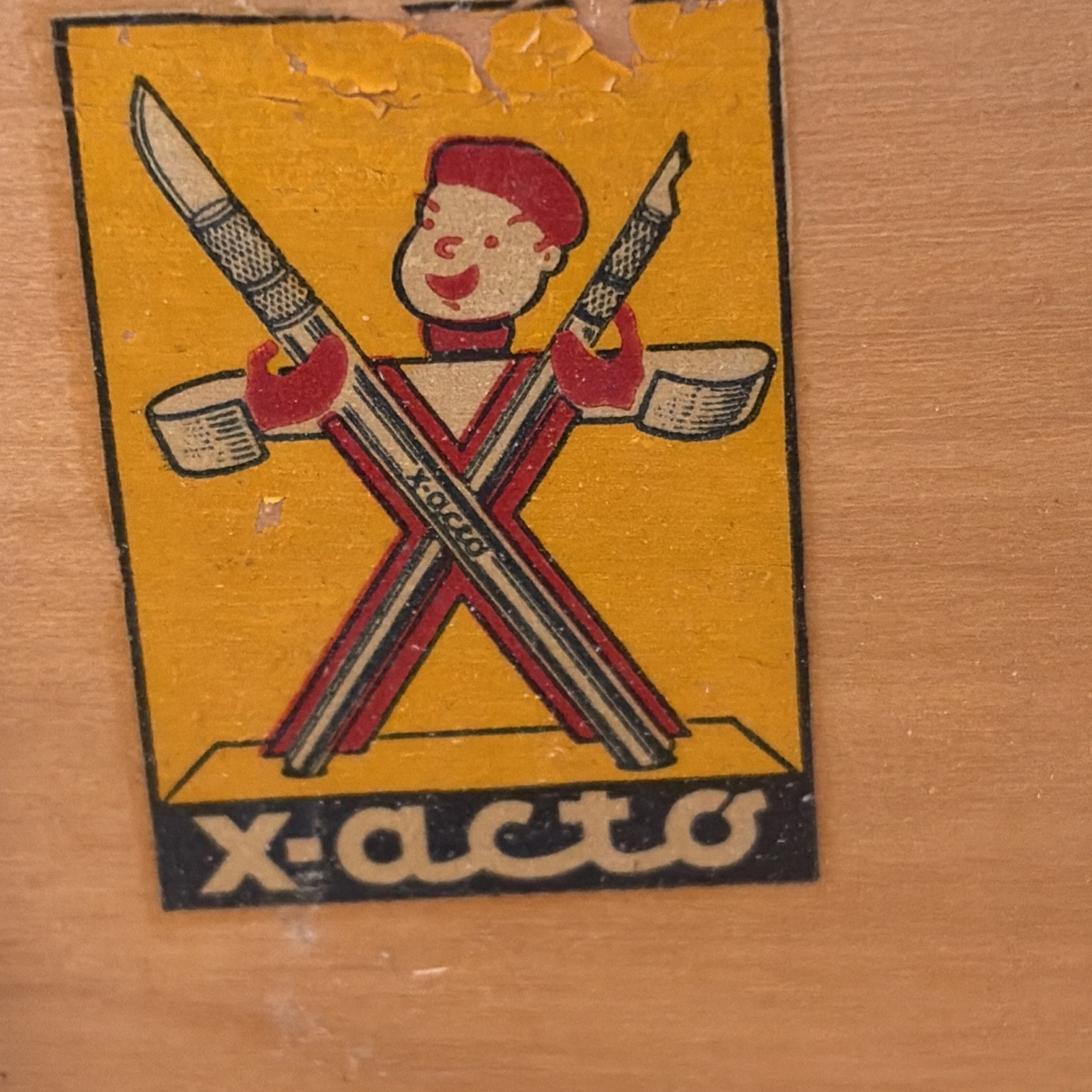 Vintage X-Acto Hobby Chest Wood Box Knife Set Blades Tools Model Craft