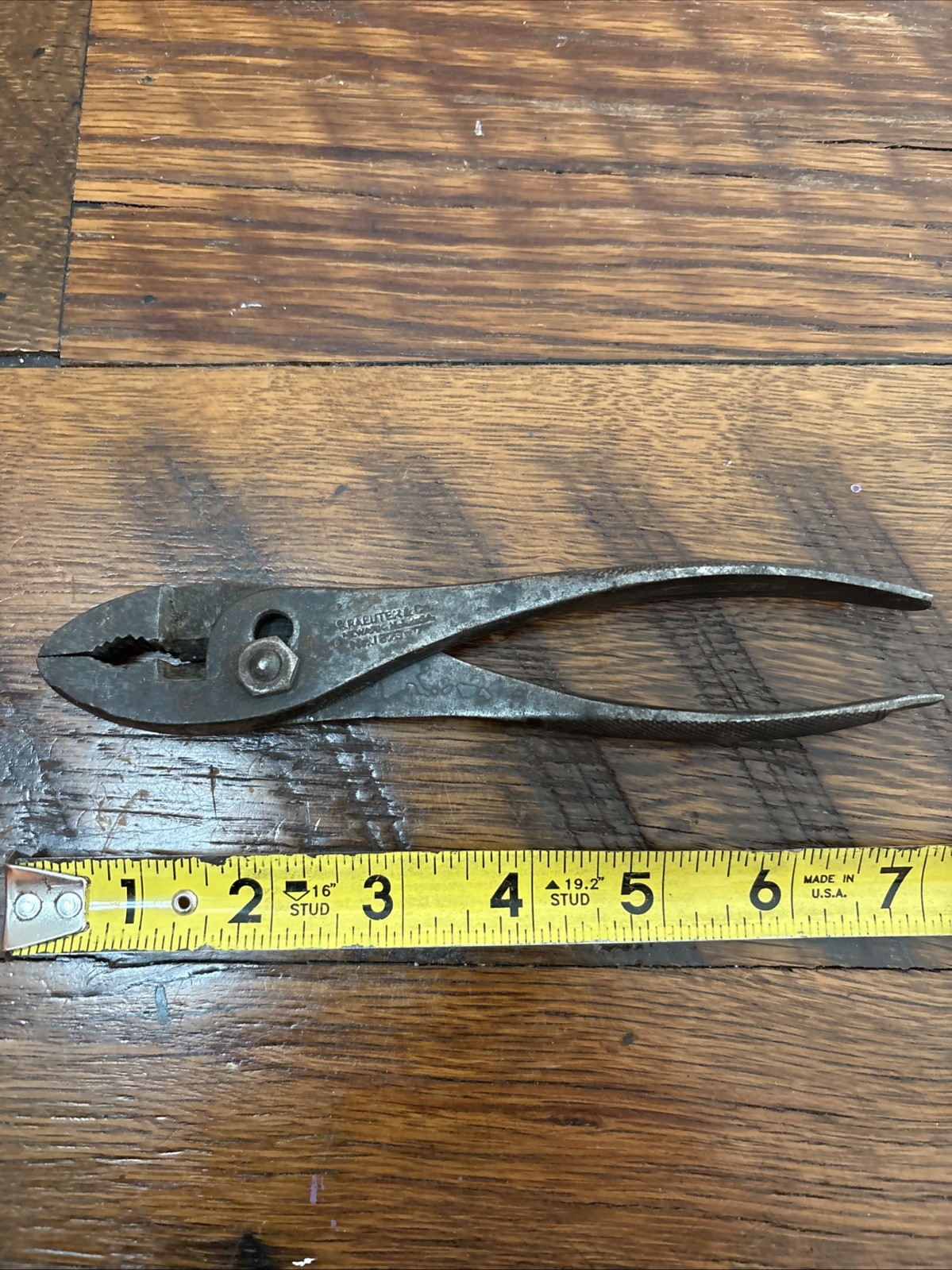 Vintage Kraeuter Slip Joint Pliers 1873-7 7″ Heavy Duty Wire Cutting USA Nice…