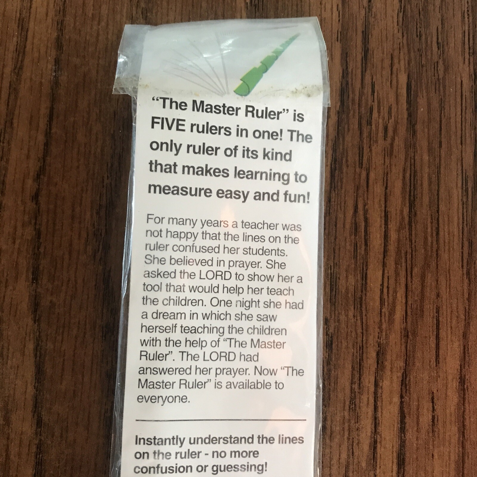 Vintage The Master 12-Inch 5-In-1 Plastic Ruler: 1″ 1/2” 1/4” 1/“8 1/16″ Colored
