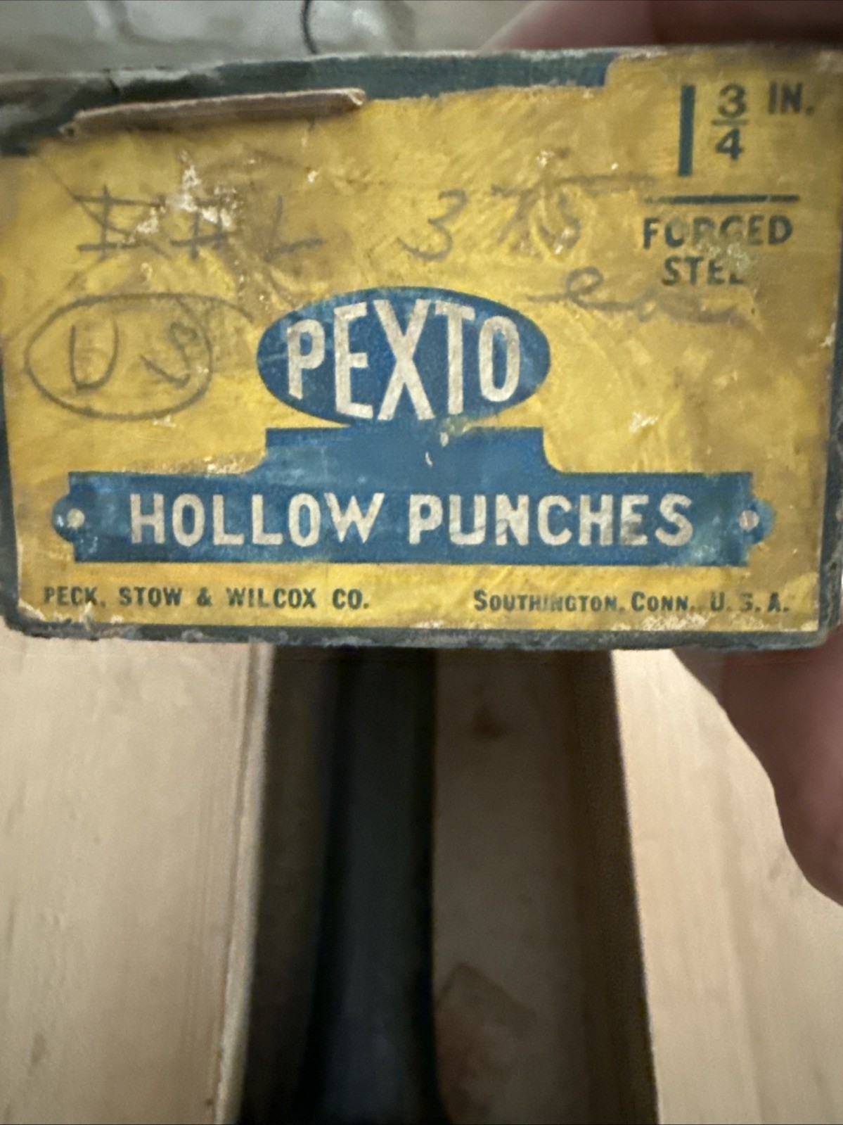 Vintage Pexto Heavy Duty Hollow Punch 1-3/4” Orig Hardware Store Box 🇺🇸 NOS
