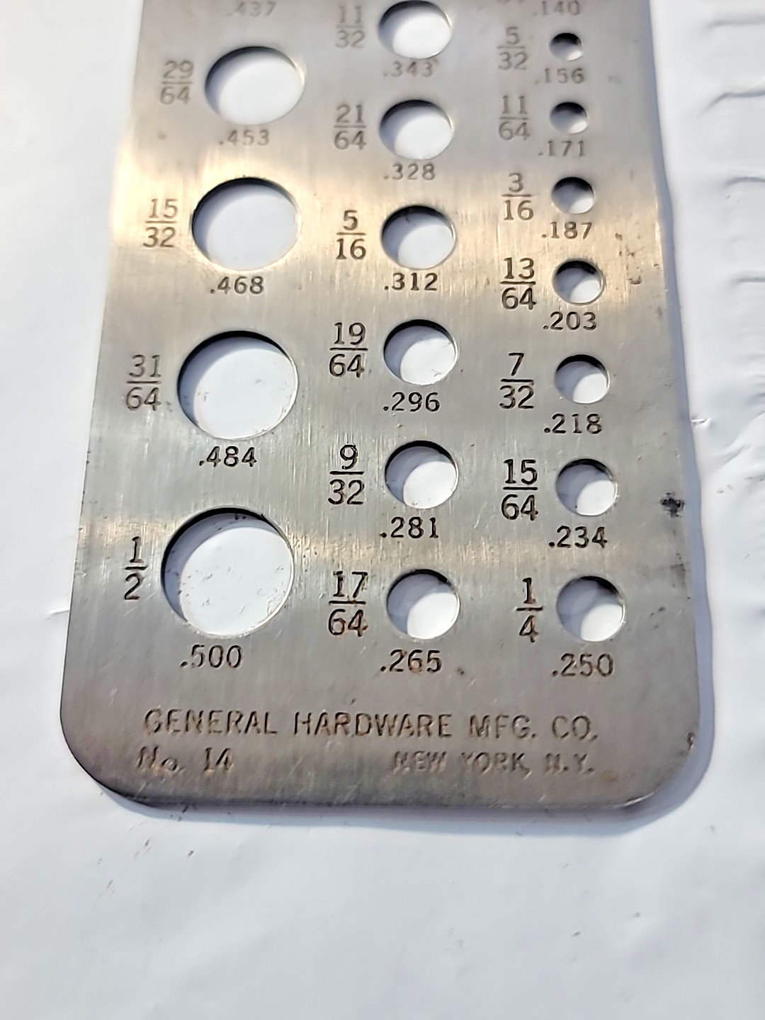 Antique No. 14 Jobbers Drill Gauge By General Hardware Co. Fir Machining, USA/NY