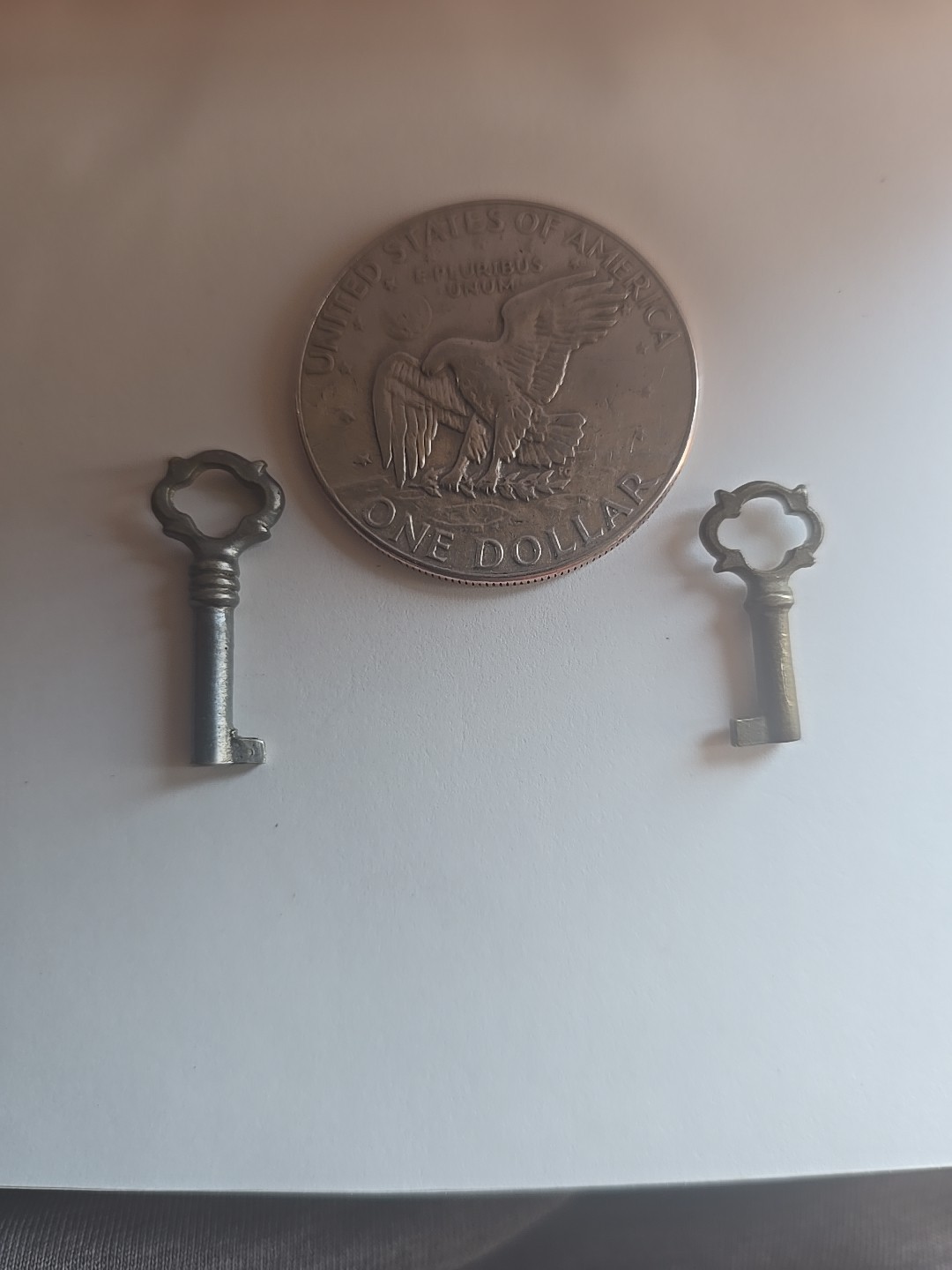 2 Antique Miniature Box Keys☆ Lot of Two Tiny Old Keys!