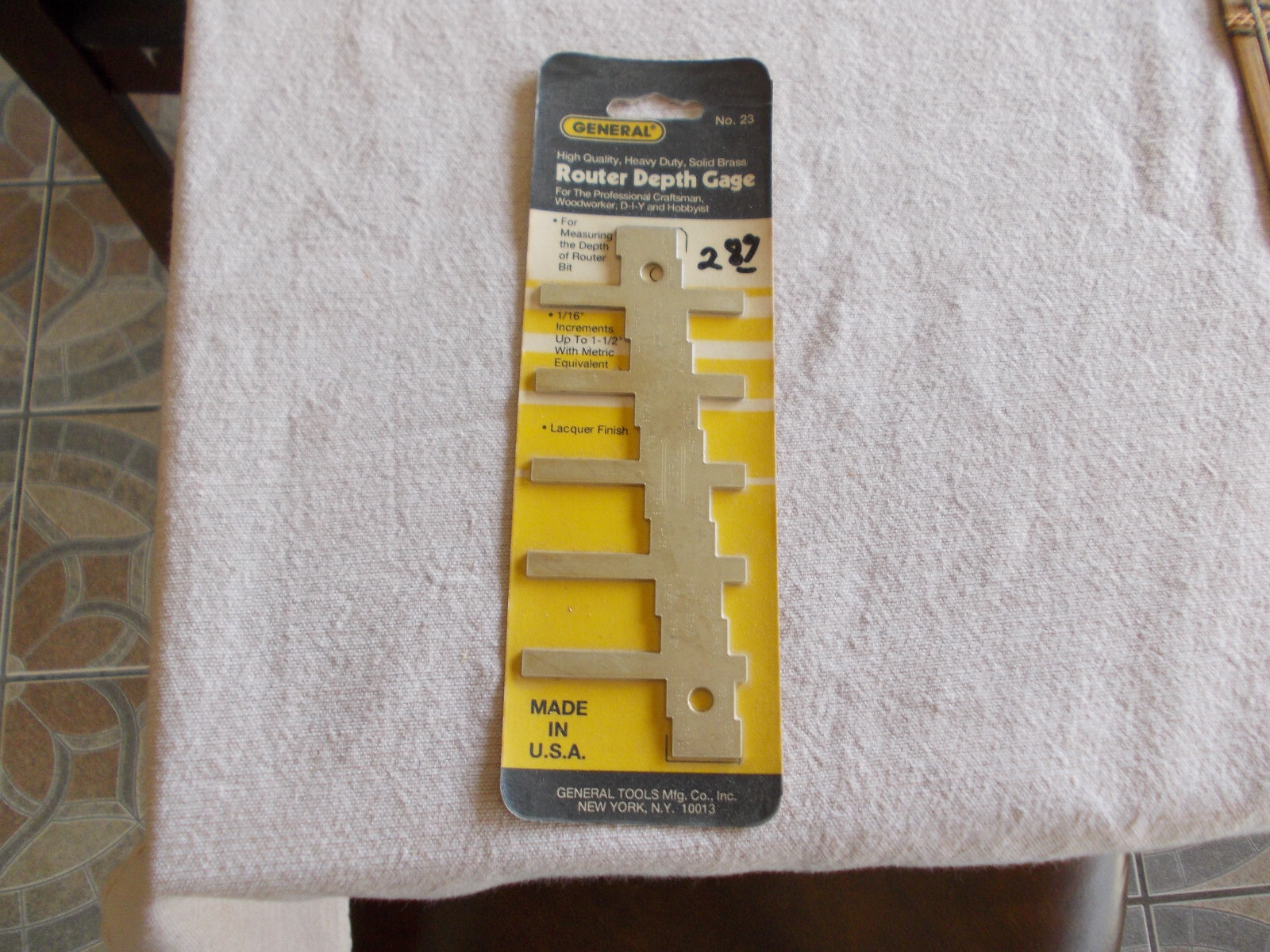 Router depth gage General Tools #23 Brass gage USA carpenters