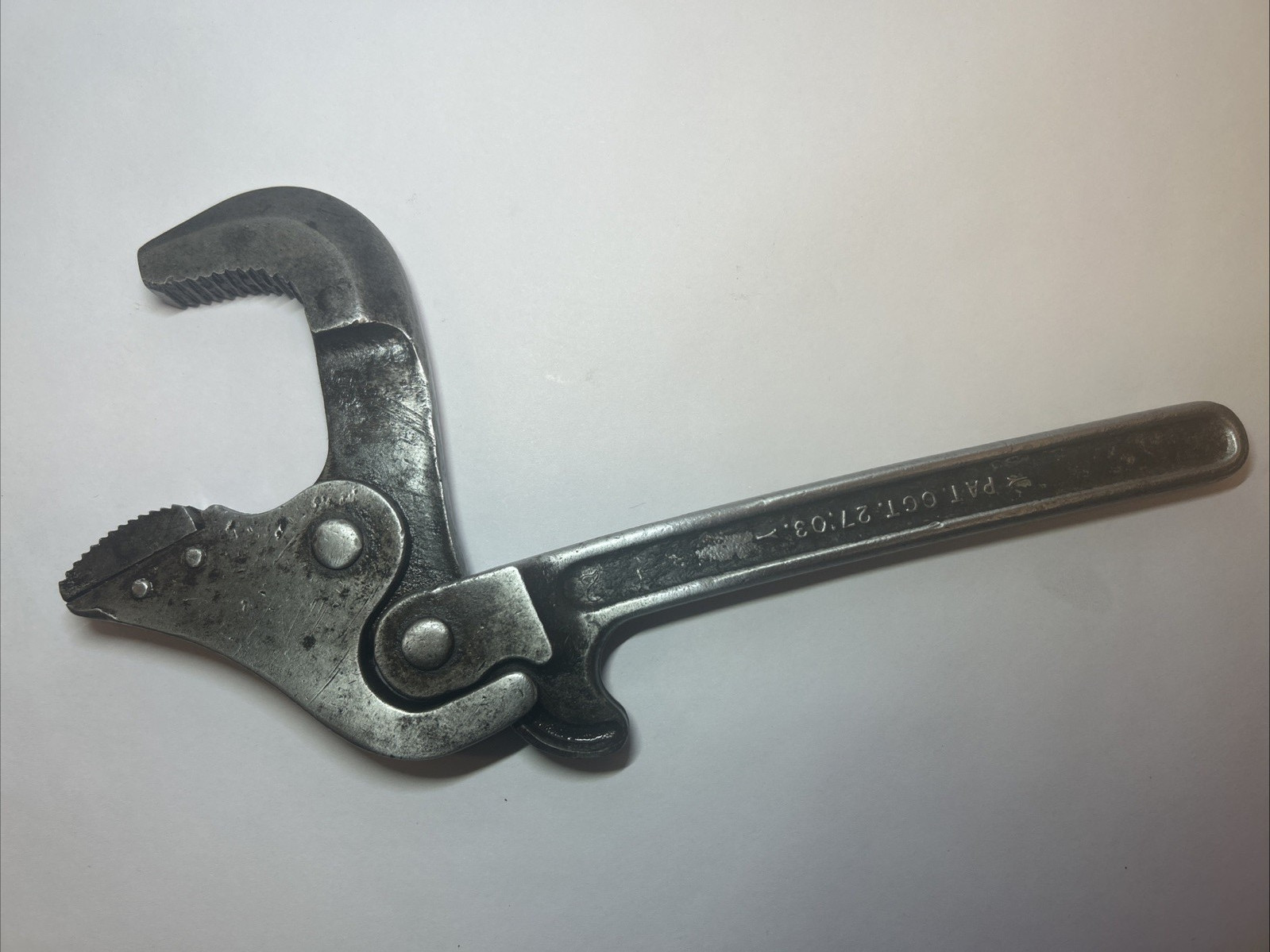 Vintage Bullard Adjustable Wrench Pat. Oct. 27 1903 – Excellent Patina