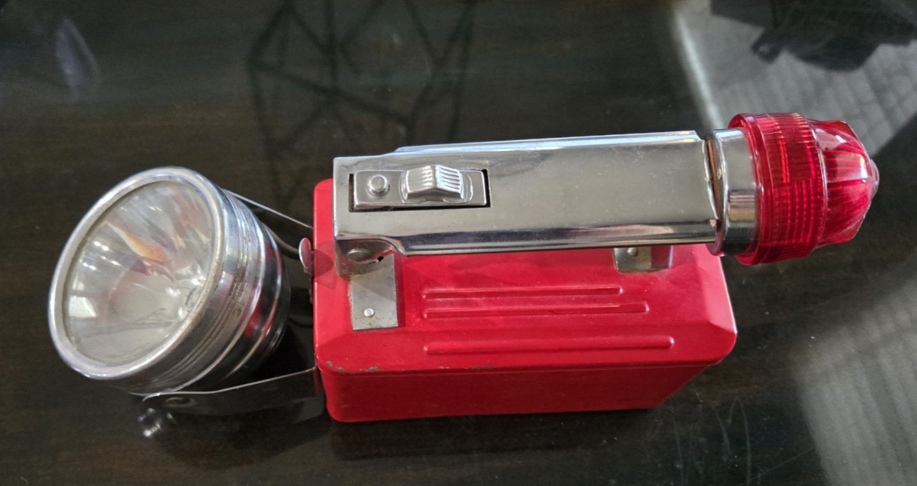Valiant Flashlight Vintage Chrome & Red Emergency Light, Hong Kong