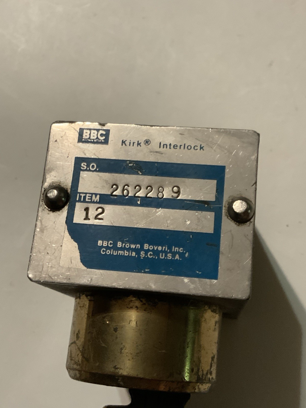 Kirk BBC Key Interlock Type 12 1 Key Industrial Machine Heavy Brass