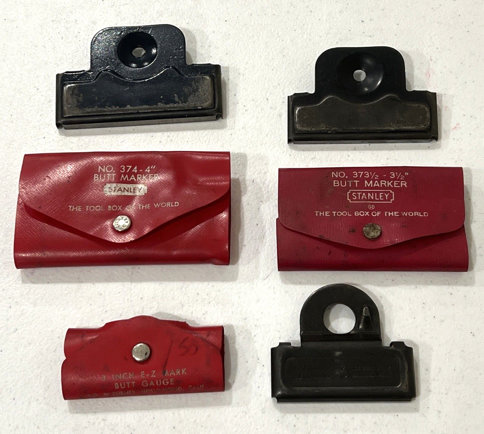 Butt Marker Lot of 3 – Stanley No. 373 1/2 & No. 374 4″ & E-Z Mark 3″ Gauge