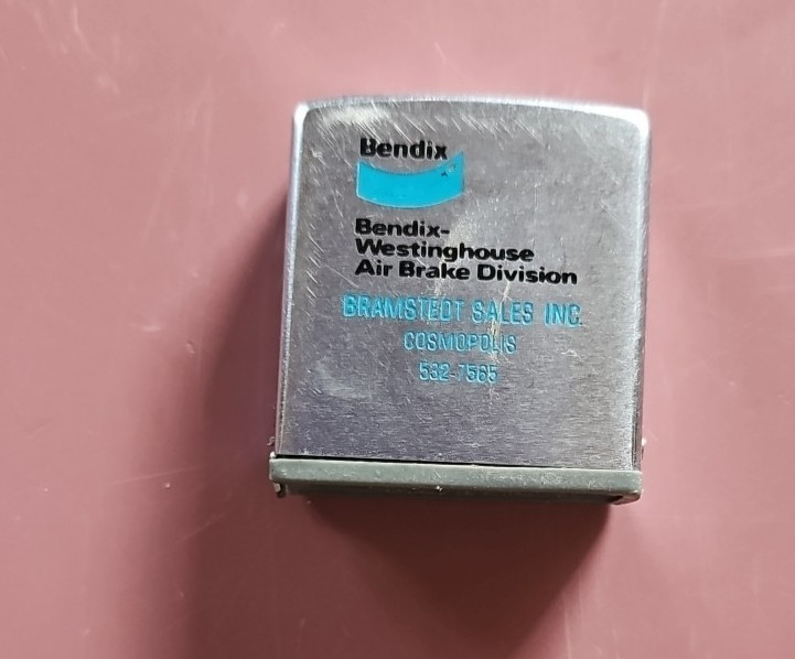 VINTAGE ZIPPO TAPEMEASURE w/BENDIX ADVERTISING MADE IN USA
