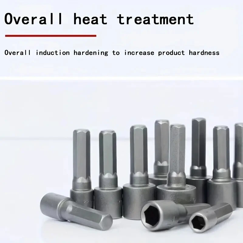 9pcs Nut Driver 1/4″ Hex Socket Bit Set, 6.35mm Shank, 5 – 13mm, Hardened Steel