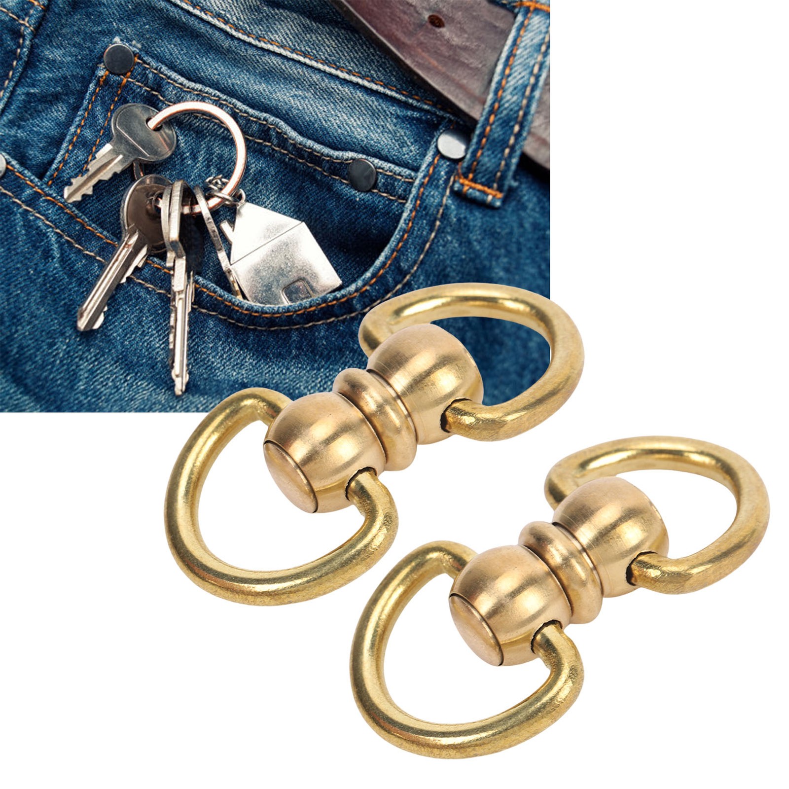 2 Pcs Brass Eye D Ring Premium Swivel For Outdoor Activities Easy To Use