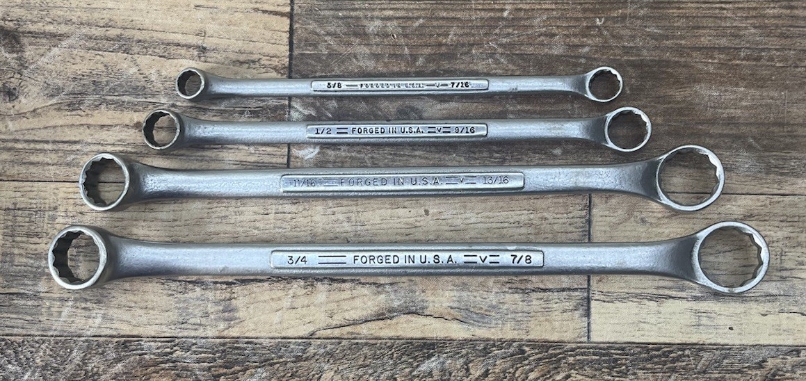 Vintage Craftsman SAE Box End Wrench Lot USA Raised Panel 4 Pc Various Sizes