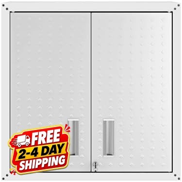 Fortress 30 Floating Textured Metal Garage Cabinet with Adjustable Shelves
