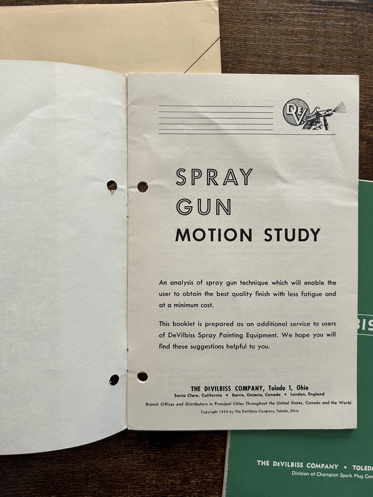 3 Vintage 1950s DeVilbiss Spray Painting / Spray Gun Pamphlets F-273 F-275 F-278