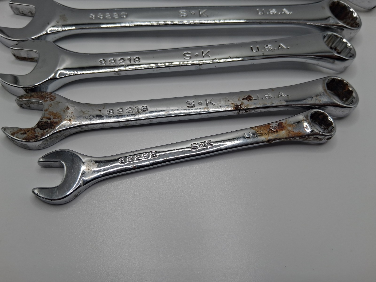 S-K Tools USA made Combination Wrenches SAE Lot Of 5 Needs Some Help