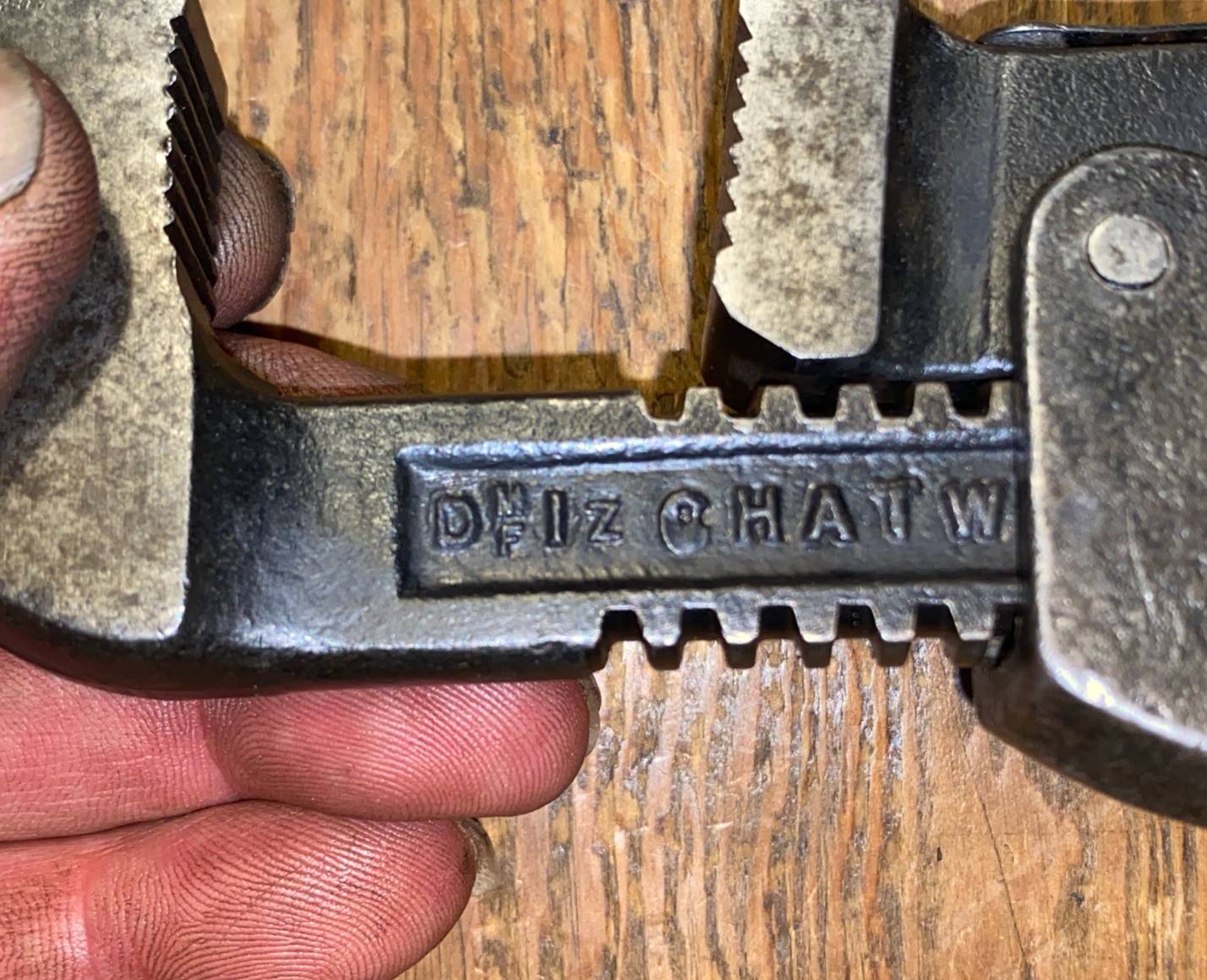 VINTAGE 10“ CHATWIN STILSON ADJUSTABLE WRENCH MILITARY ARMY BROAD ARROW DATED 53