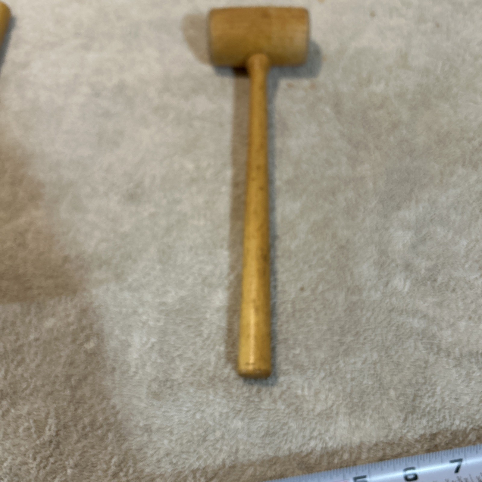 VINTAGE ALL WOOD HAMMER MALLET – TOTAL WEIGHT IS 3 OUNCES WITH WOOD HANDLE