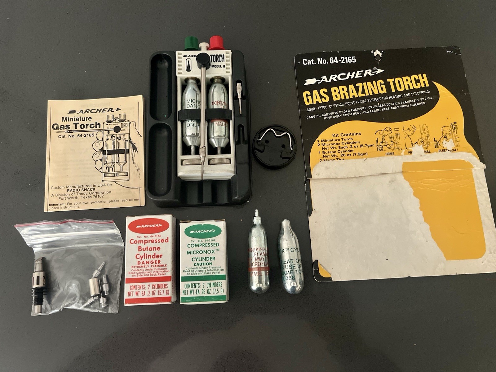 Vtg Archer Miniature Gas Welding Torch With Xtra New Gas Tubes.
