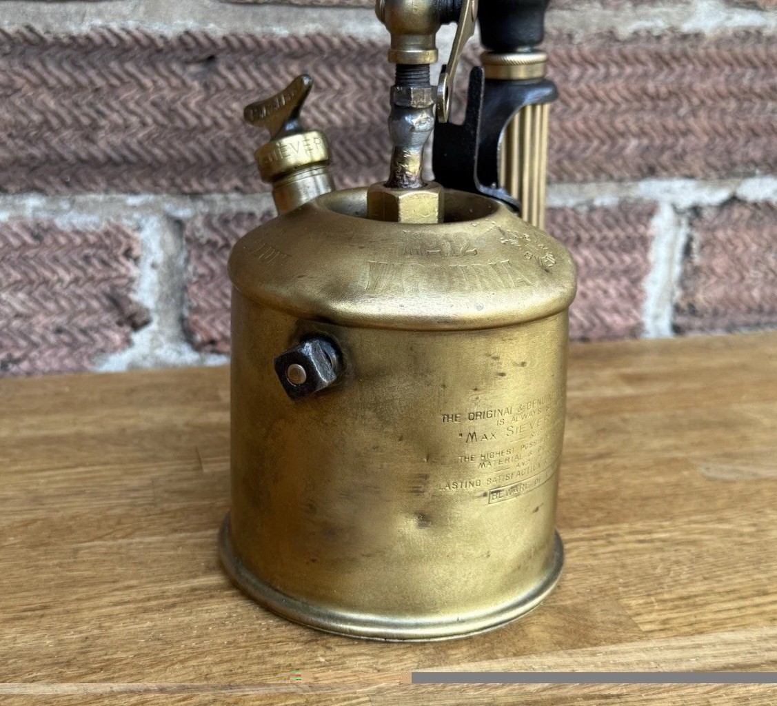 Vintage Sievert Vapouria 12 Adapted Brass Blow Torch Lamp Stockholm Sweden