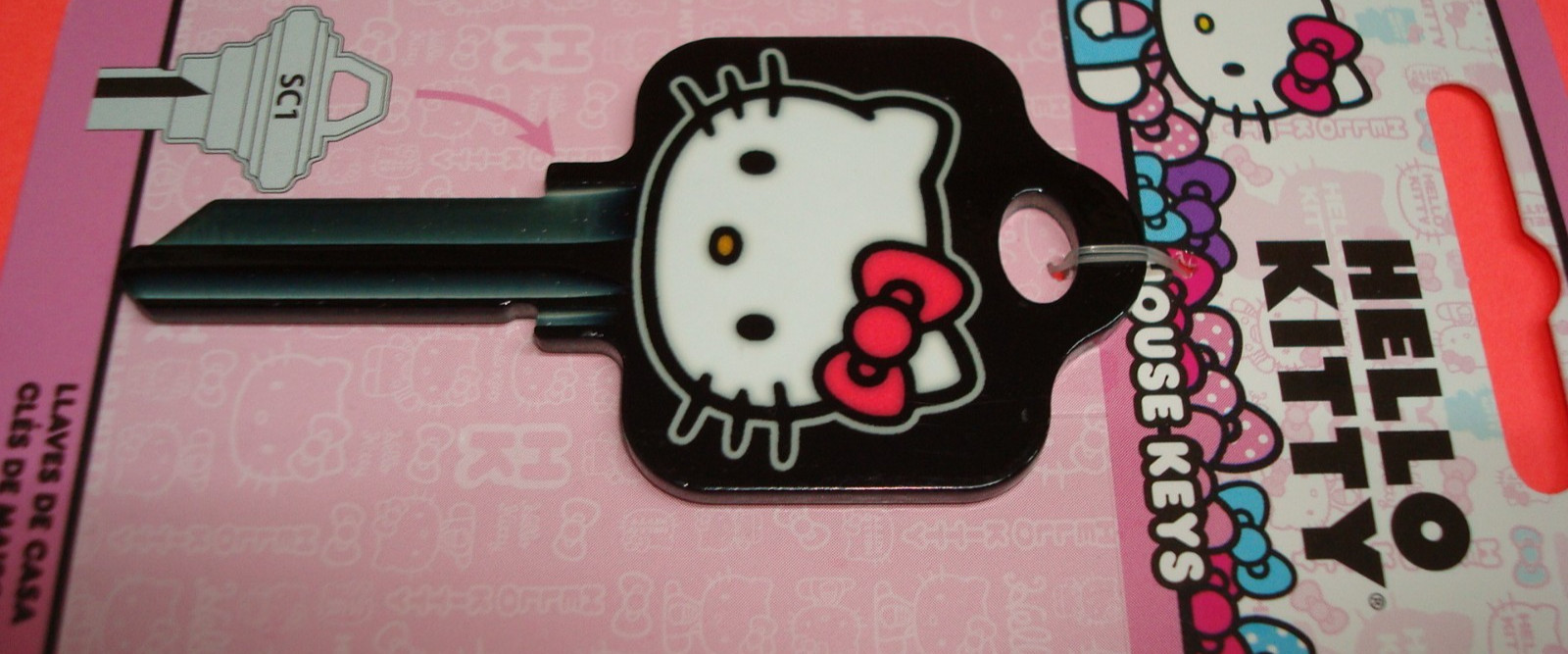 2025 Black Painted HELLO KITTY Face Key BLANK HOUSE KEY FOR SCHLAGE SC1 SC1-SR2