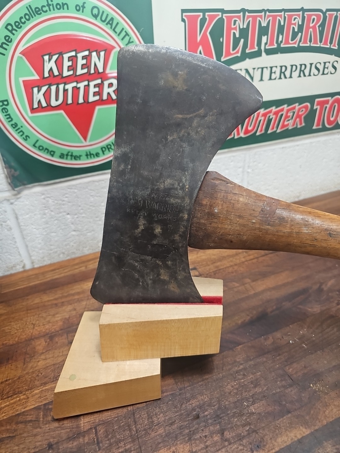 R26- antique True Temper Kelly Works Red Warrior Double Bit Axe