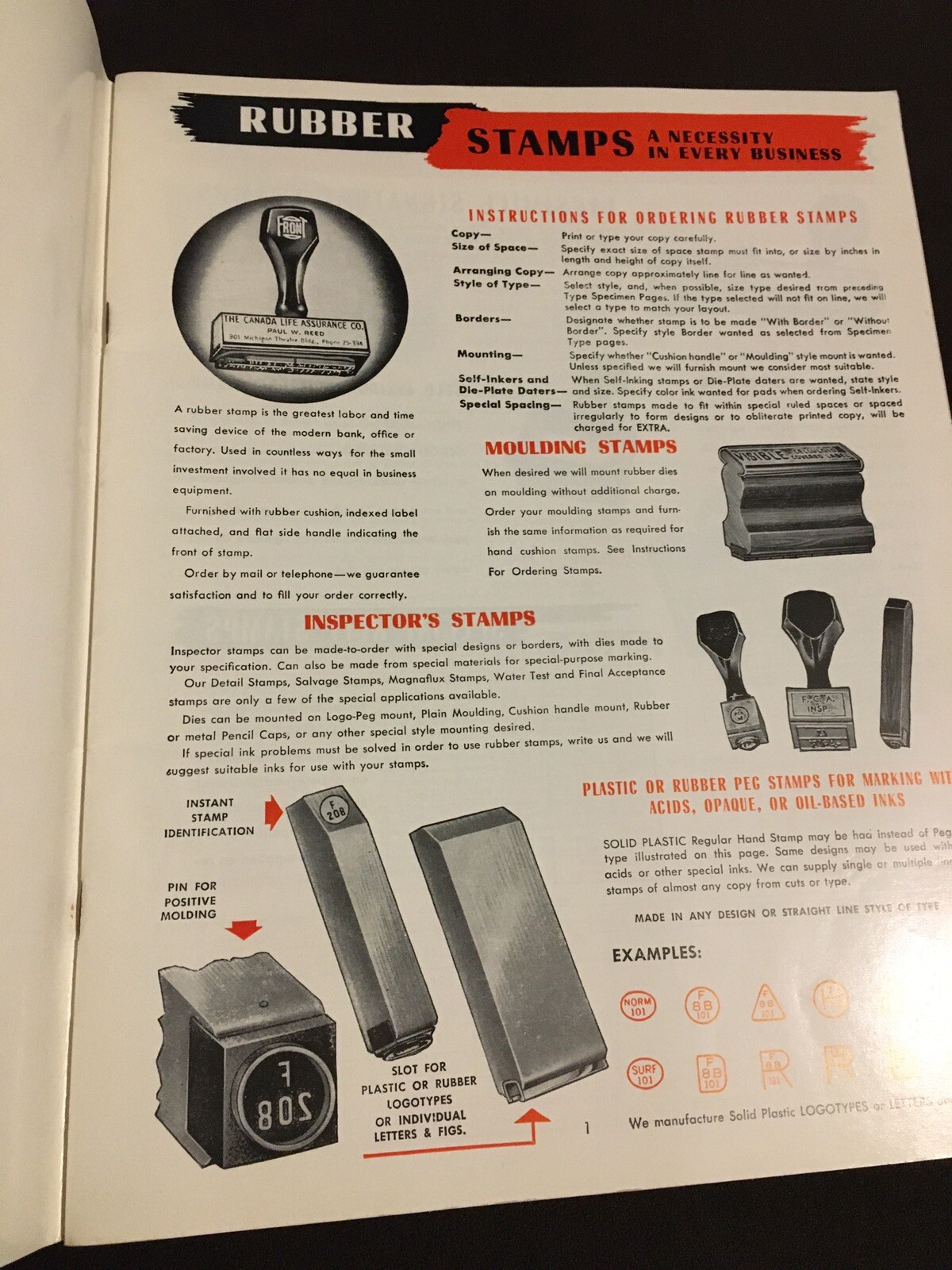 Vintage Hiss Stamp Catalog Columbus Ohio Rubber Stamps Seals Dies 74 pages