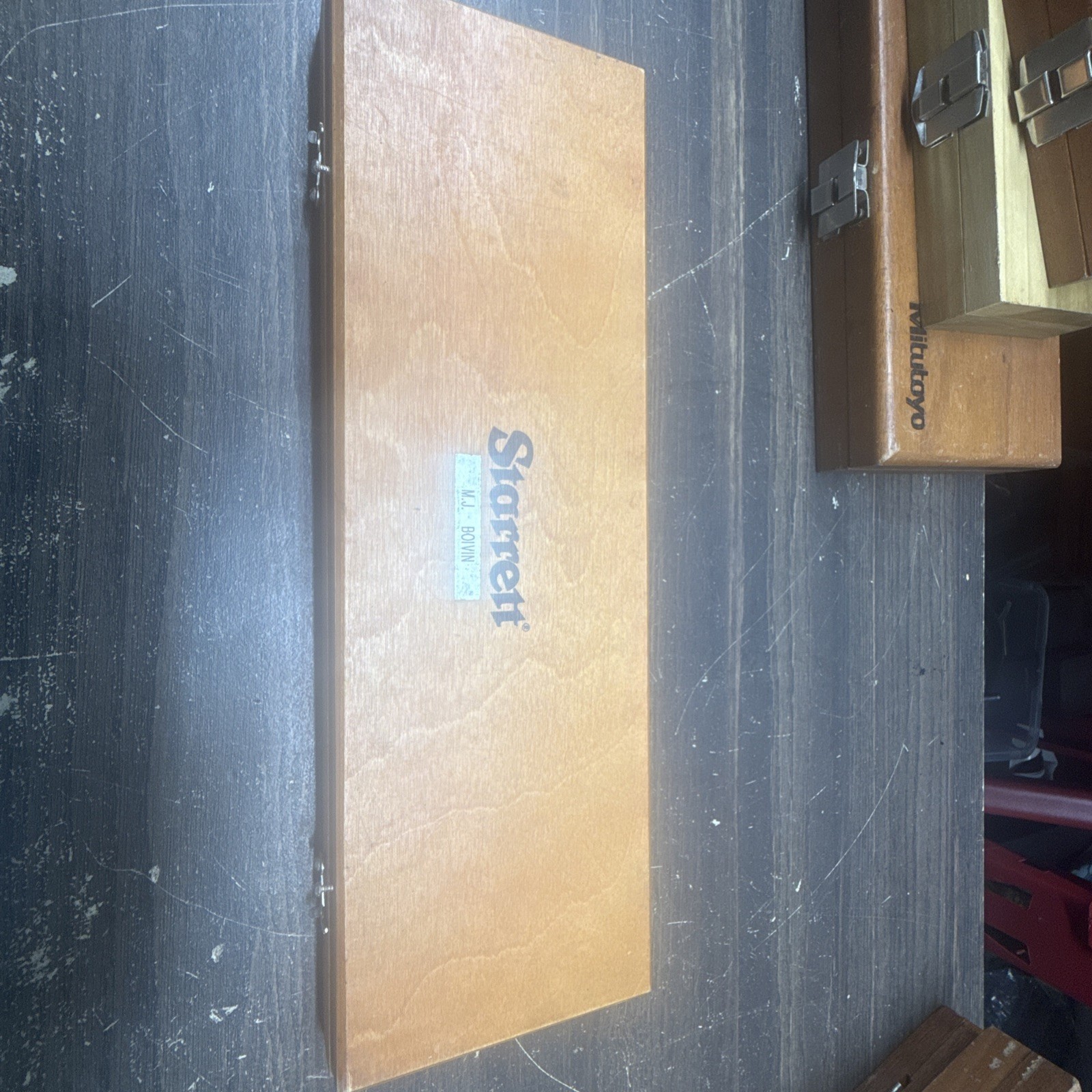 Vintage Wooden Storage Box for Starrett Caliper 14×4.5” Box Size