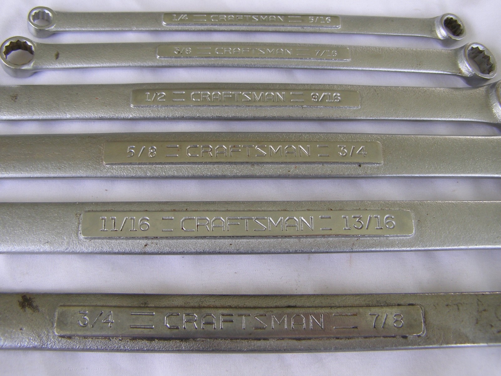 Very Nice 6 Pc USA -V- Series Craftsman SAE Double Box End Wrench Set 1/4 – 7/8