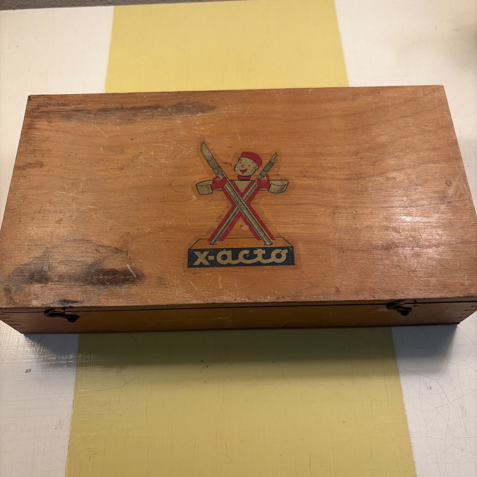 Vintage X-Acto Hobby Chest Wood Box Knife Set Blades Tools Model Craft