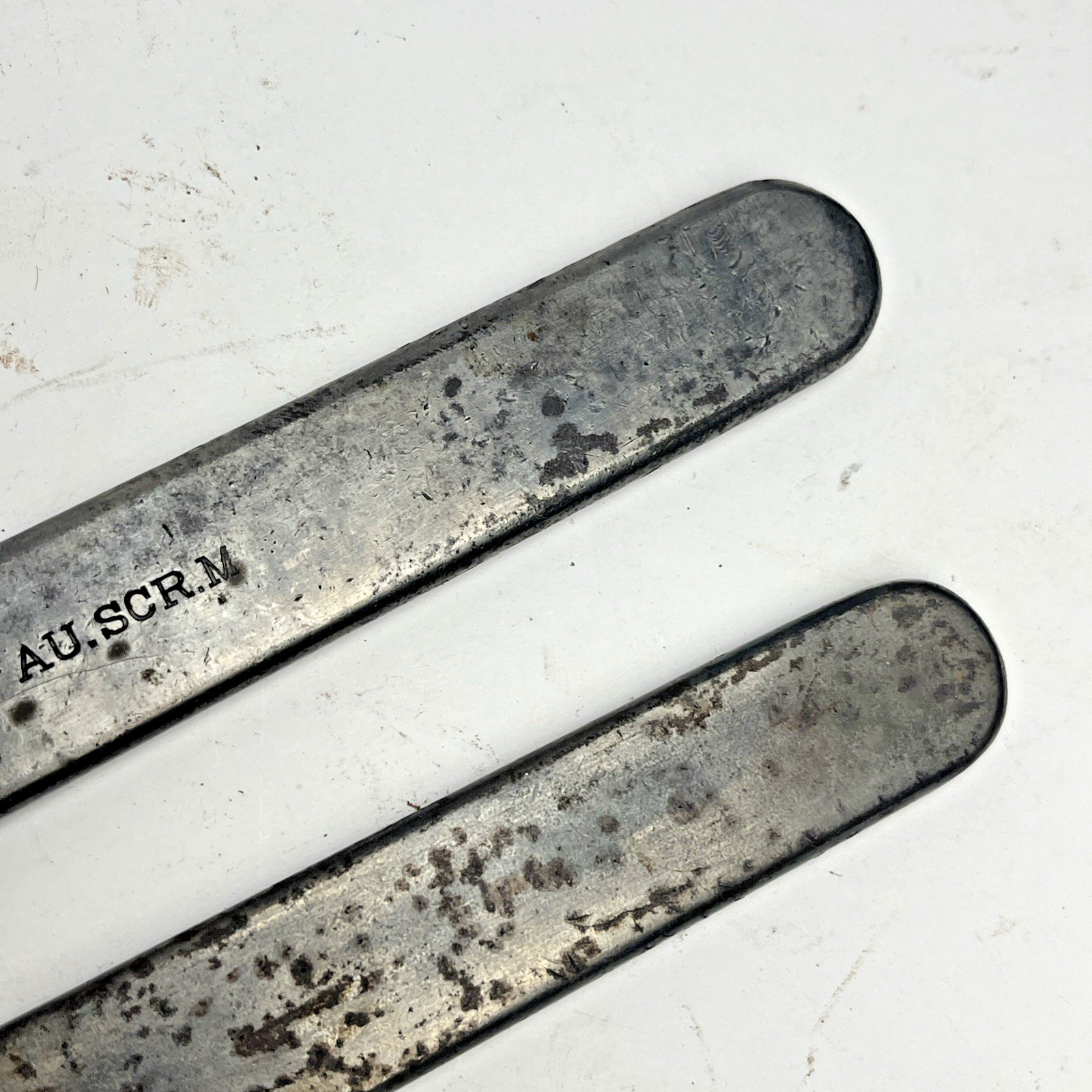 Lot (2) Vintage No 2 AU.SCR.M 2-5/8 Hook Spanner Wrench Auto Screw Machine USA
