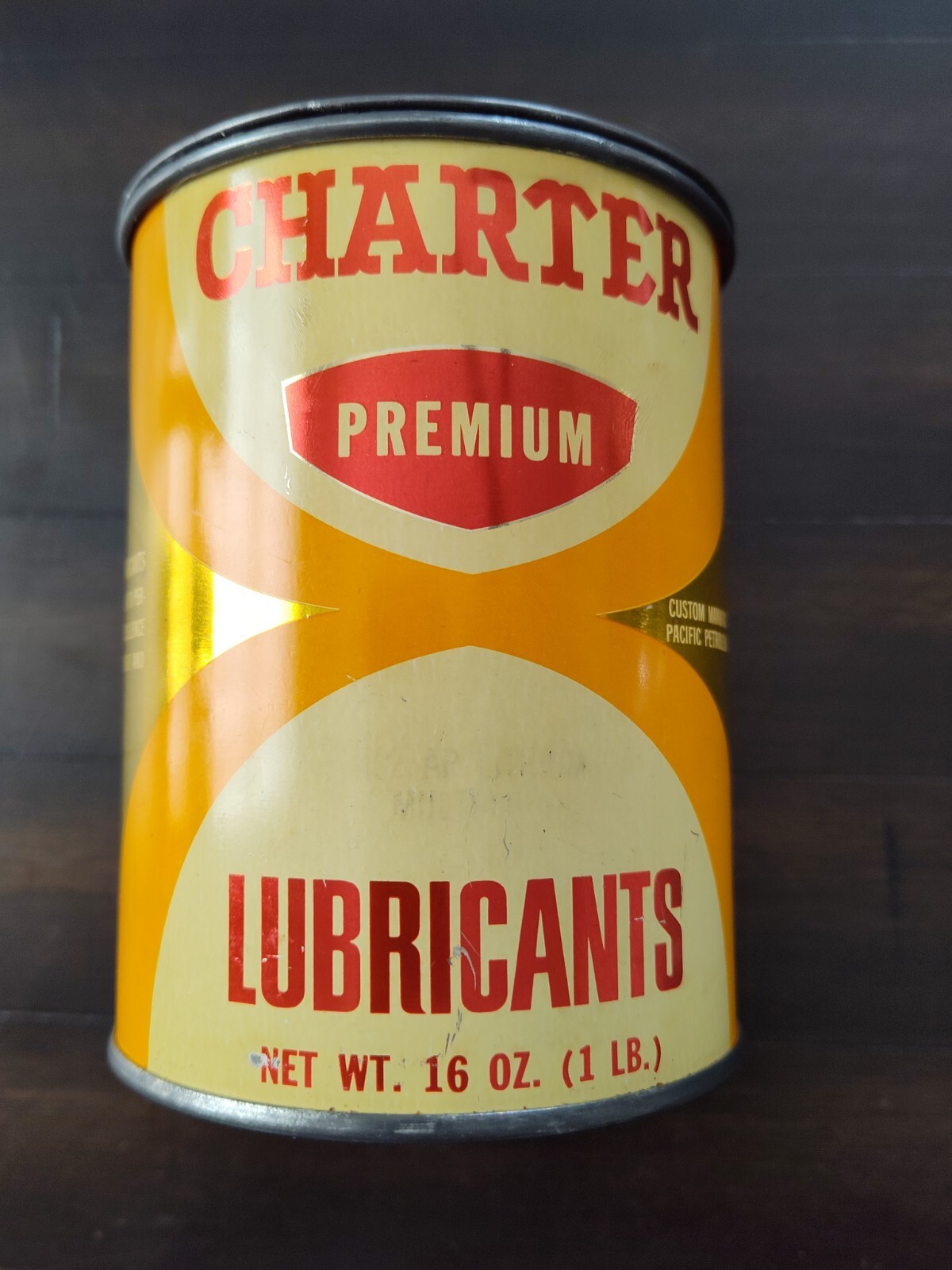 VINTAGE–CHARTER PREMIUM LUBRICANTS–NET WT. 16OZ.(1 LB) Can–Approx 1/3 left