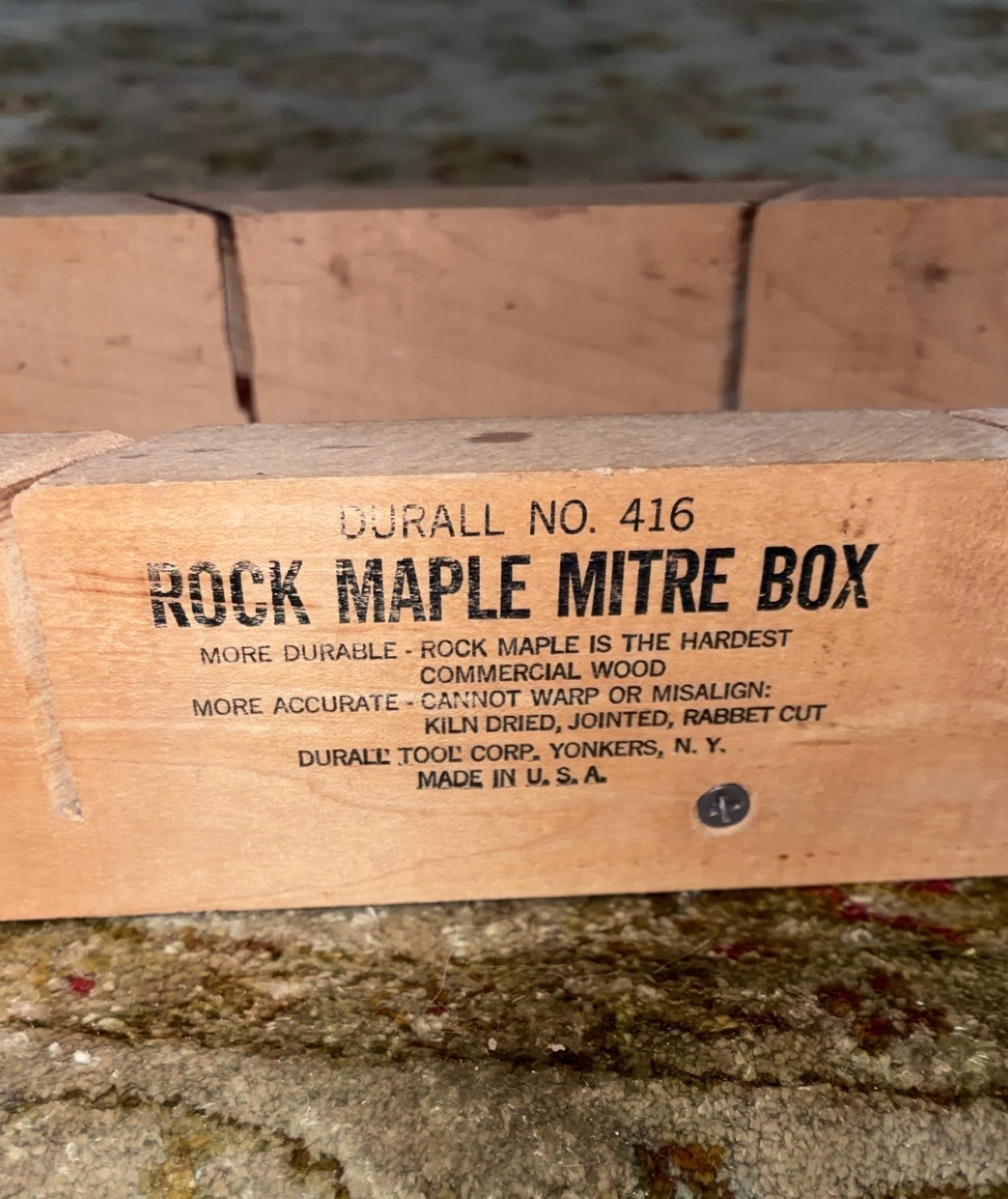 Vintage Durall No 416 Rock Maple Mitre Box Yonkers New York/WH2