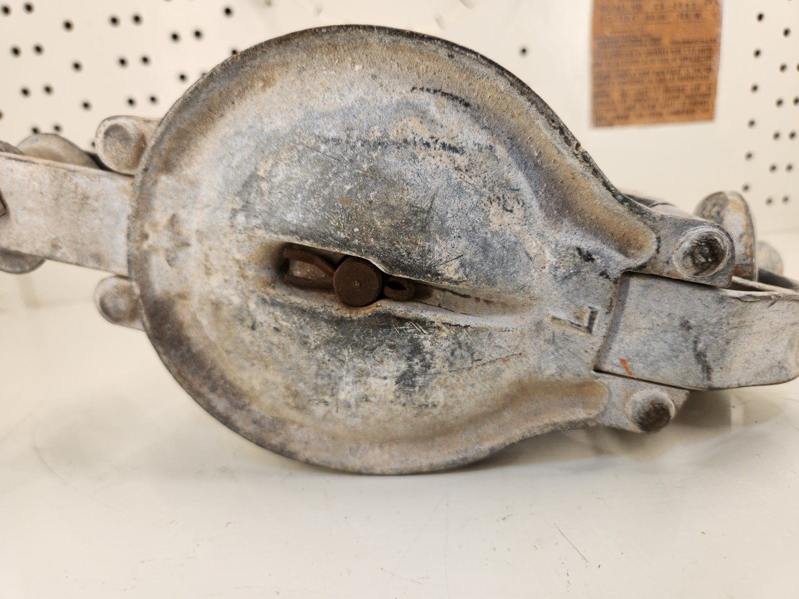 Vintage Boston Lockport Star Brand Cast Iron Double Sheave Pulley Block Hook