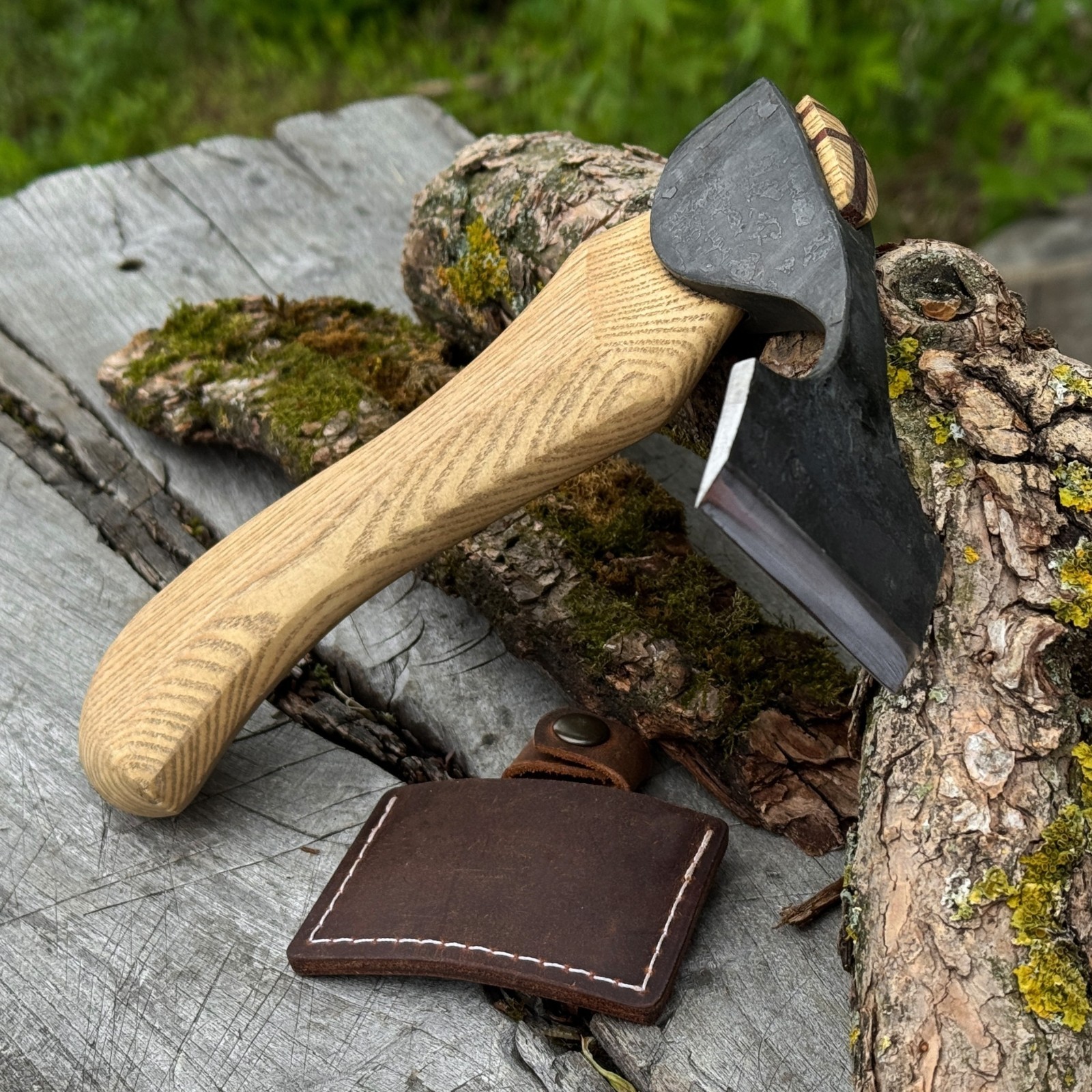 8.66” Hand Forged Small Adze 52100 Carbon Steel Spoon Carving Axe Sharky Tool