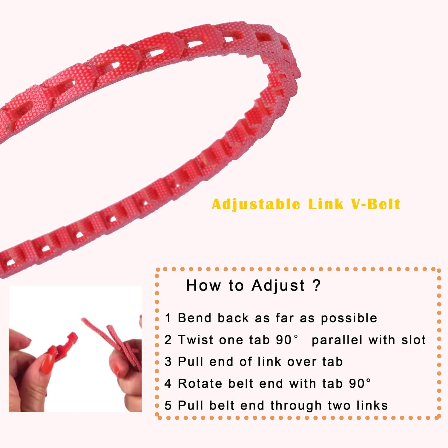 Link V Belt,10FT Power Twist V-Belt 1/2-Inch x 10 Feet A Type Adjustable Link