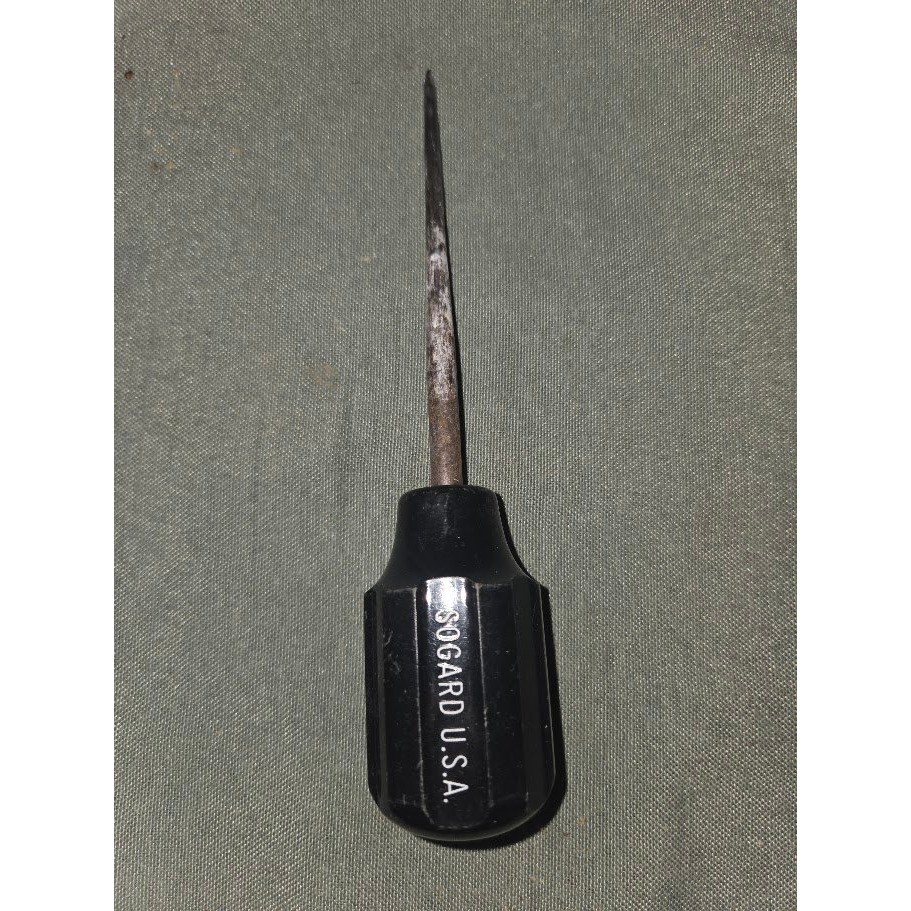 Vintage Sogard USA Scratch Awl Tool Black Fluted Handle Pointed Tip Hand Tool