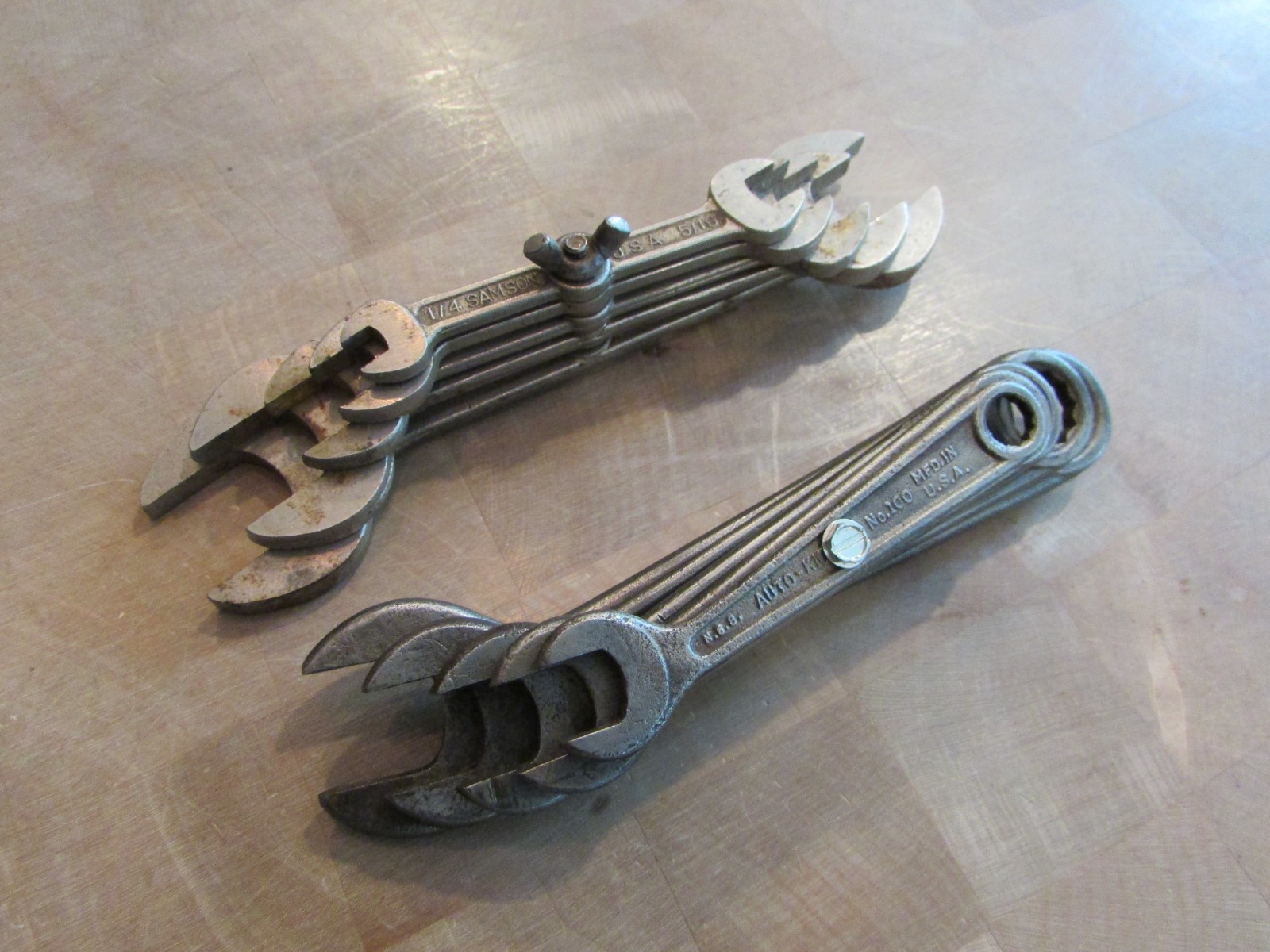 VINTAGE 2PCS AUTO KIT 100 STACKABLE WRENCH SET 1/4 -7/8 SAMSON SET MADE IN USA