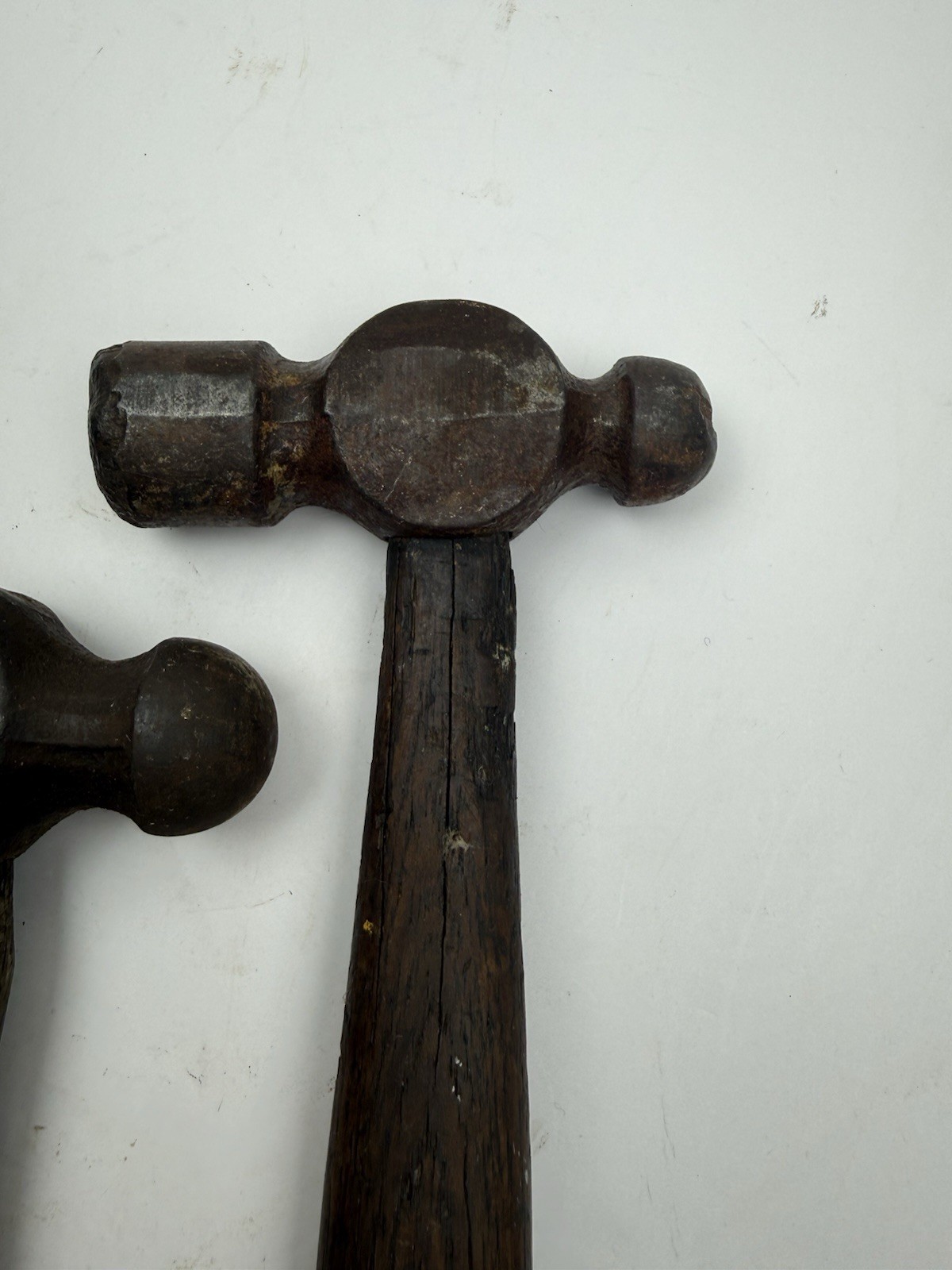 Set Of 2 Vintage Ball Peen Hammers 11.5” And 8.5” 13 Oz. & 1 Lb. 5 Oz