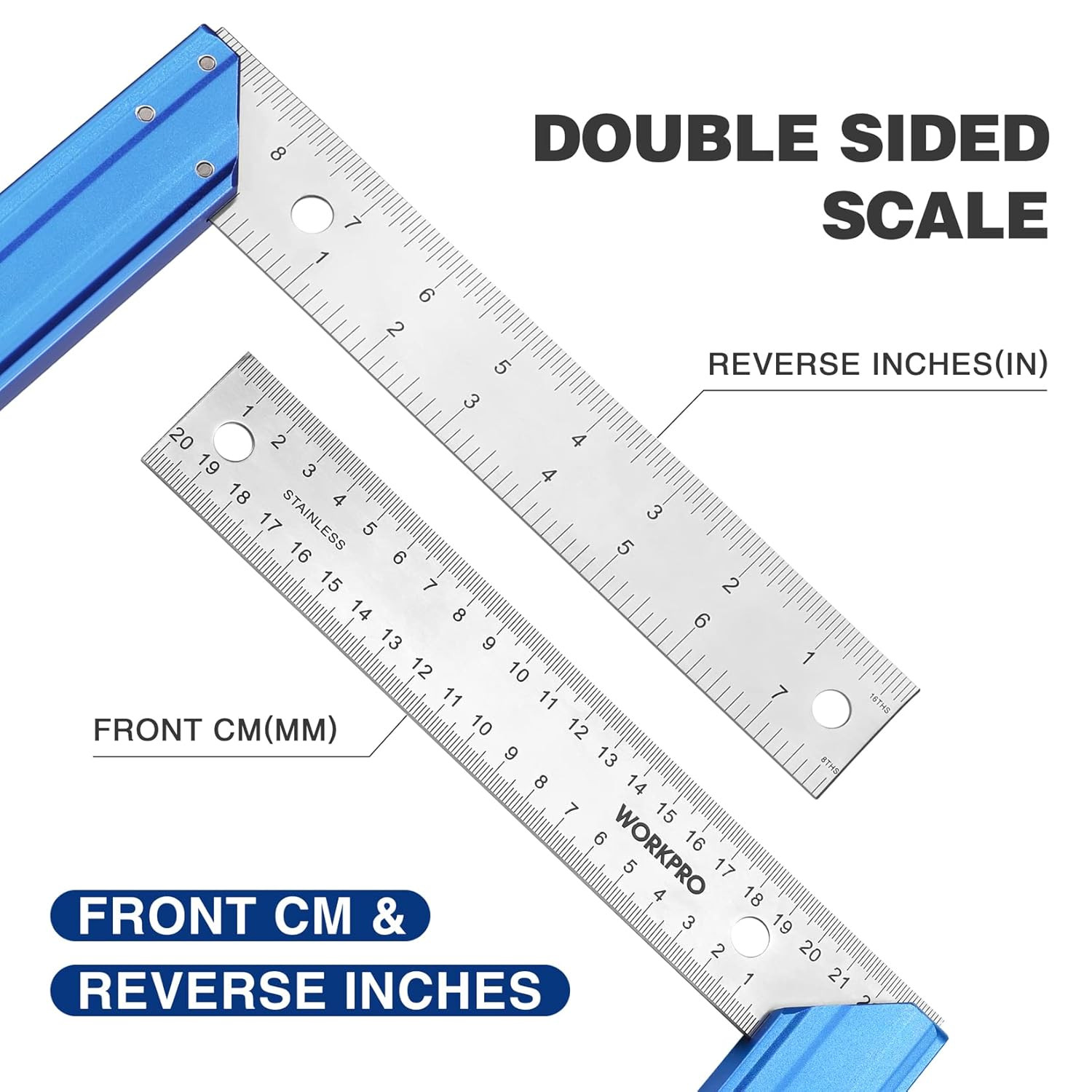 8 Inch Try Square with Aluminum Handle – Woodworking Square Precision for Profes