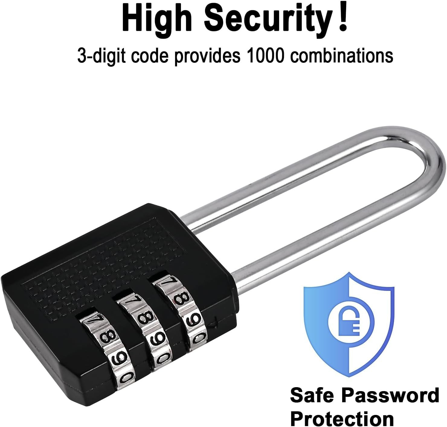 Durable Zinc Alloy 3-Digit Combination Padlocks – Set of 4 for Ultimate Security