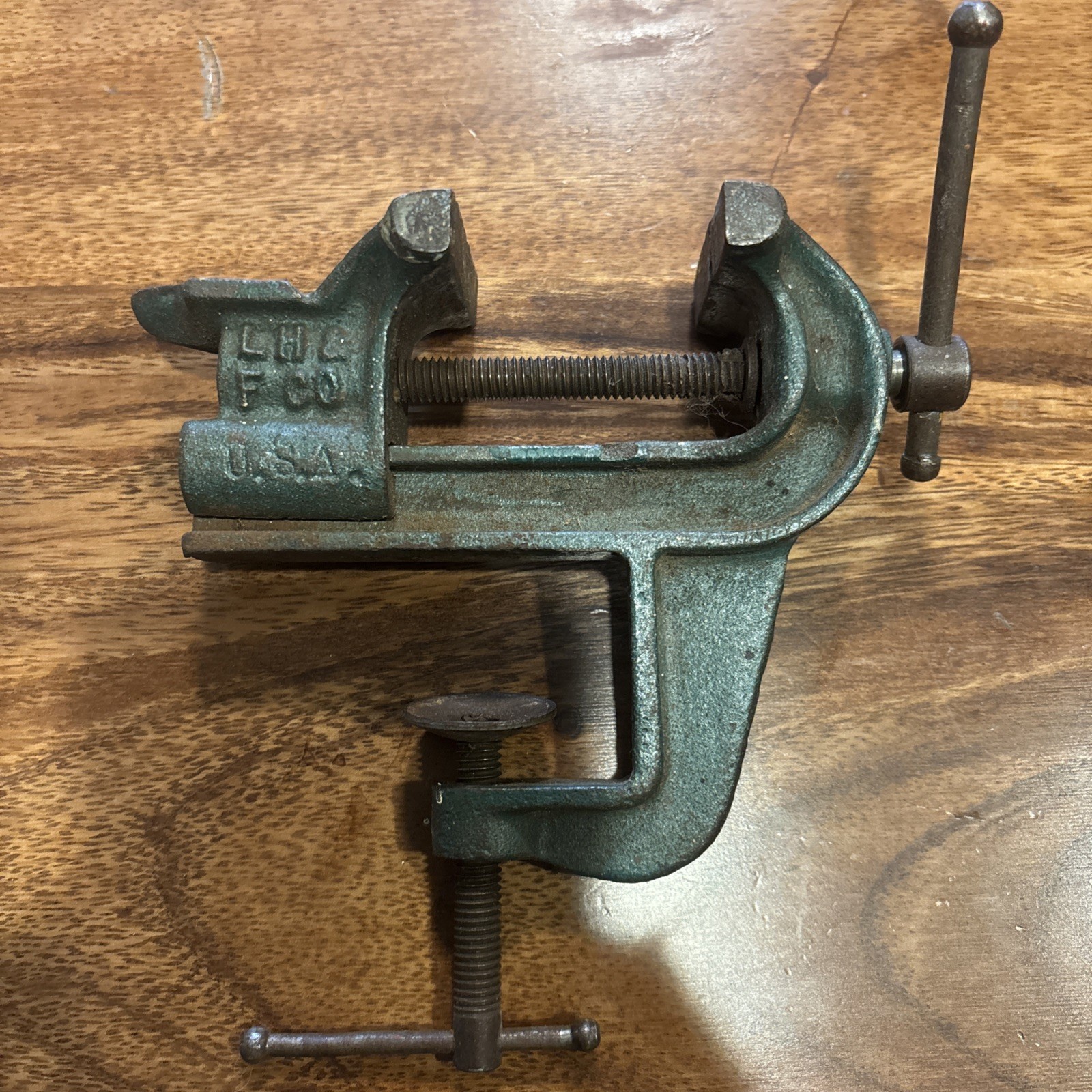 Vintage LH & F Co Vice Clamp No 1 Littestown Hardware Jeweler Custom Table Mount