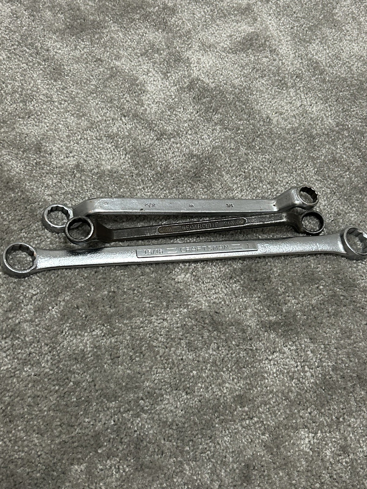 rare 3x lot vintage Double Box Wrench 2x 1940s ww2 Kraftsman Lectrolite MFD USA