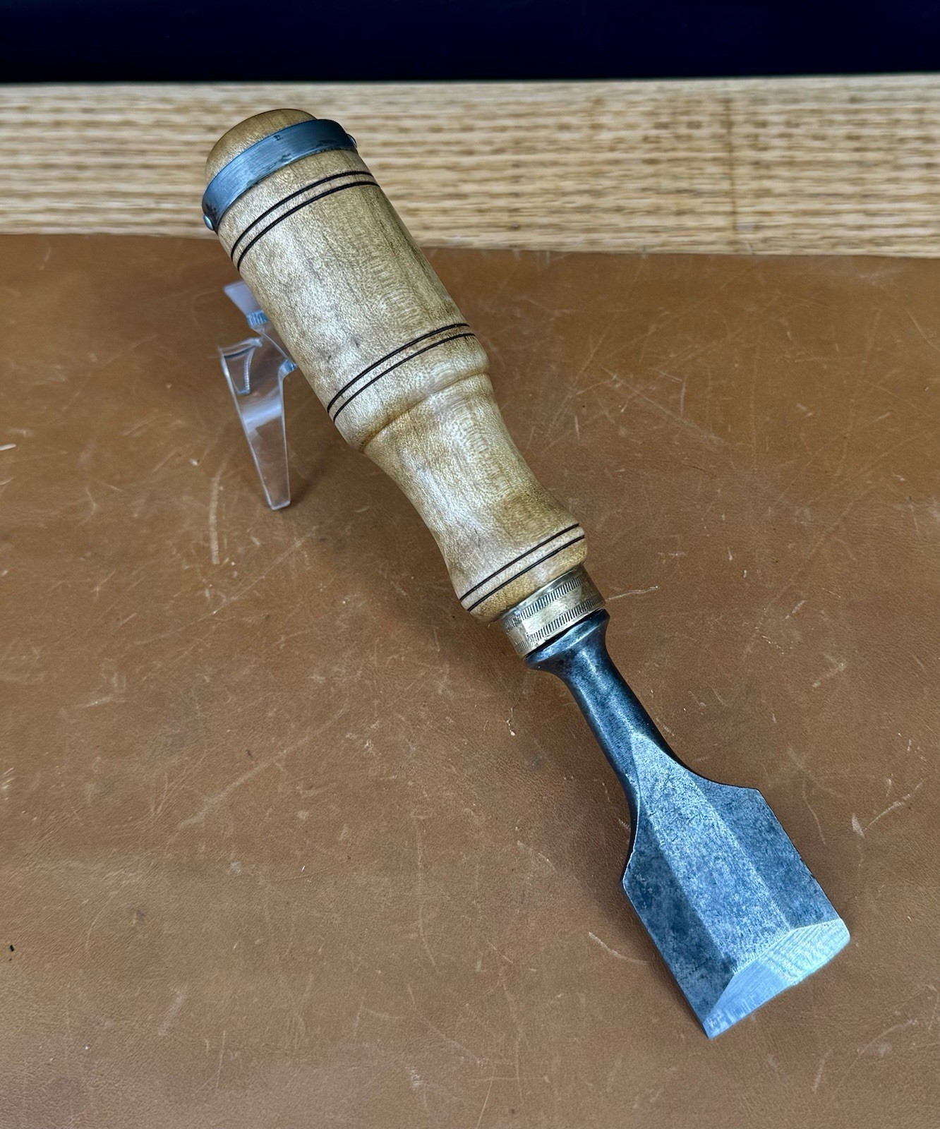 Vintage E.A BERG ESKILSTUNA 1-1/4″ Butt Chisel, Restored w/Curly Maple Handle!
