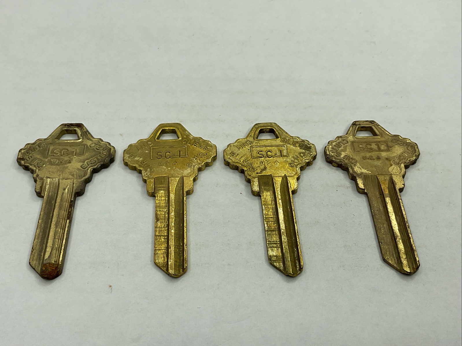 Curtis Industries NOS Key Blank Lot Of 4 Uncut SC1 Brass Keys C-CK82
