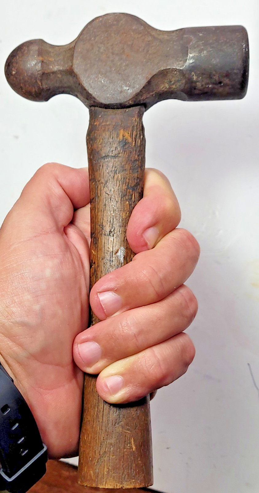 Vintage Unbranded Ball Peen Hammer Hand Tools Steel Wood Handle