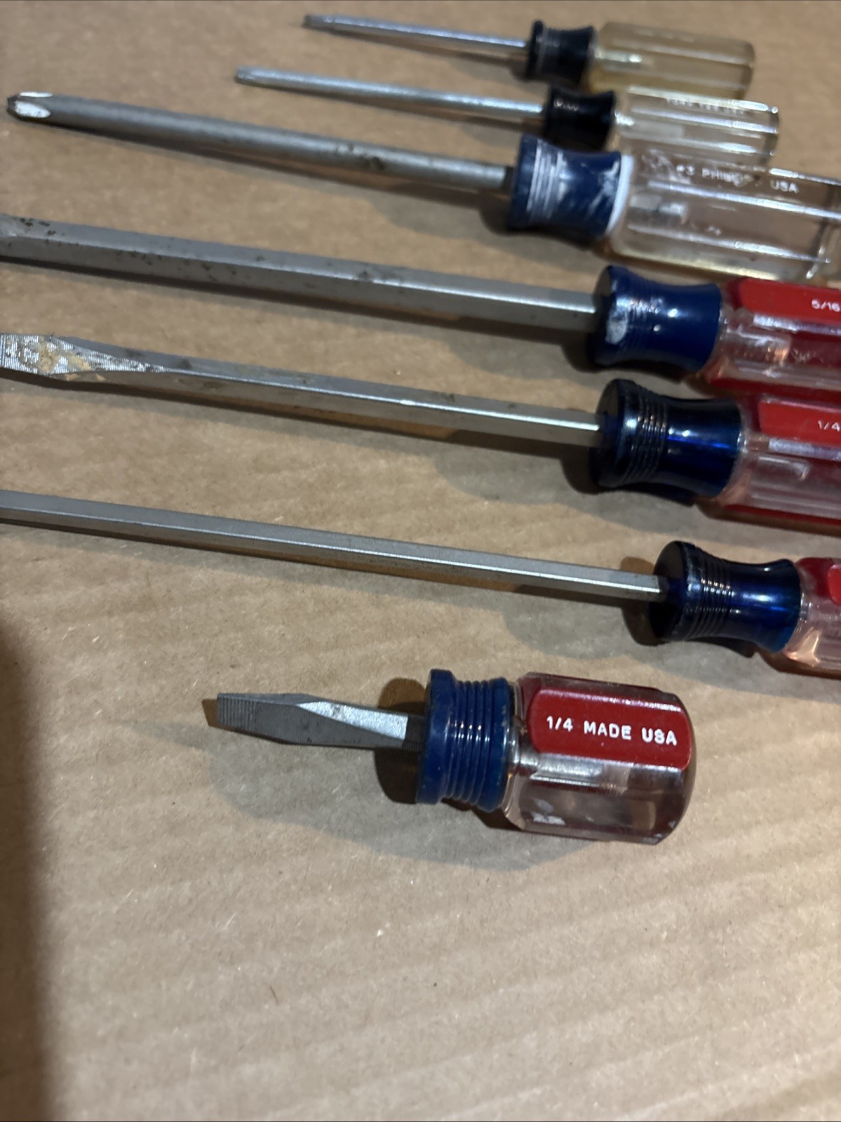 VINTAGE CRAFTSMAN MADE IN USA SCREWDRIVERS SLOTTED, PHILLIPS, TORX 7-PIECE