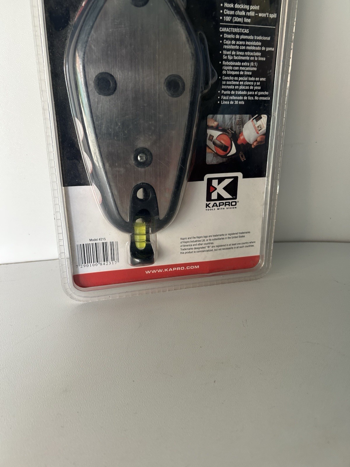 Kapro Stainless Steel Chalk Line With Level 30m 100ft 6:1 Rewind New