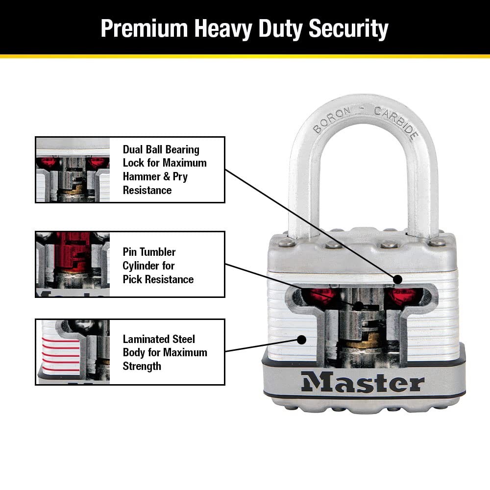 Master Lock M1XD Magnum Heavy Duty Padlock with Key, 1 Pack